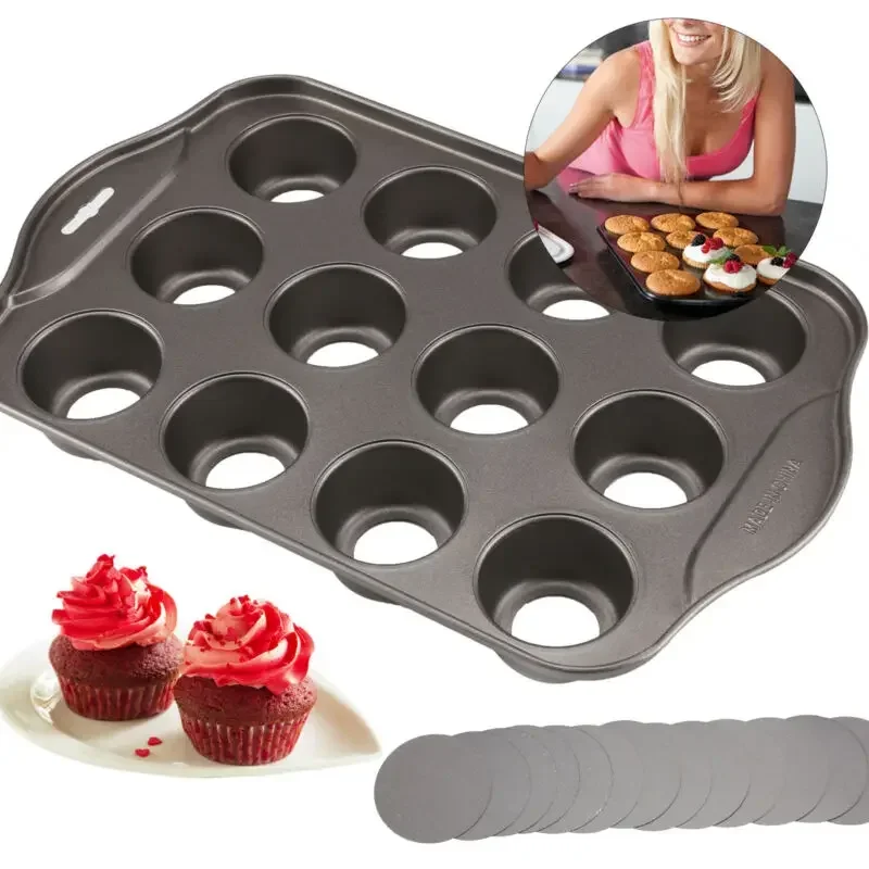 Muffin Tin Nonstick - 12 Mini Peynirli Kek Kalıbı Yapışmaz