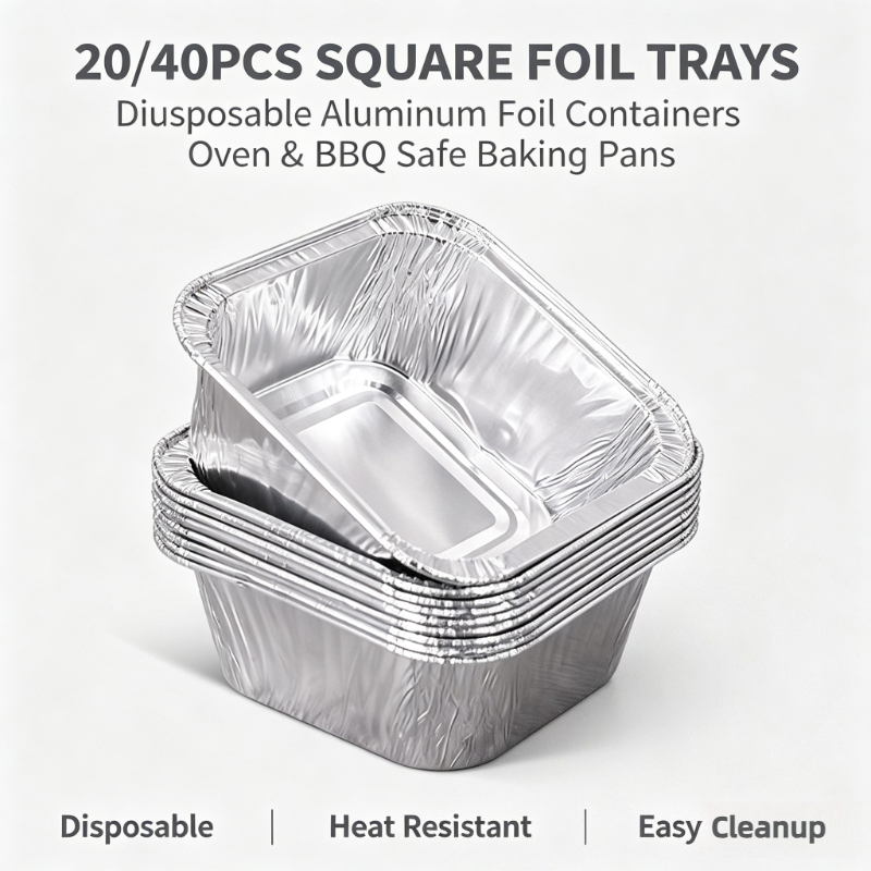 Kitchen Baking Pan Storage - 20/40 Adet Kare Tek Kullanımlık Alüminyum