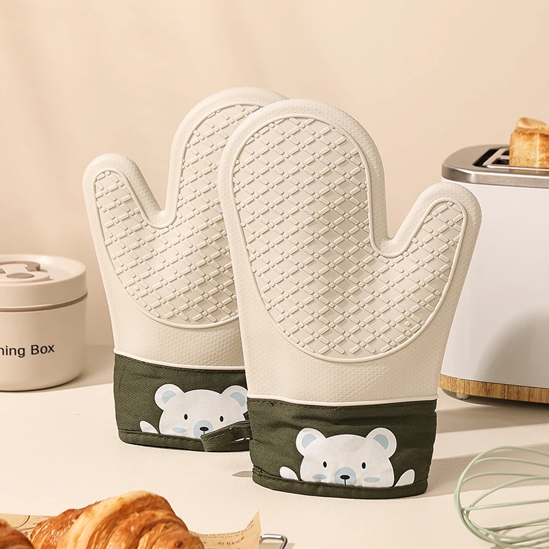 Kitchen Baking Gloves - Silikon Isı Yalıtım Eldivenleri Kalınlaştırılmış, Kaymaz,