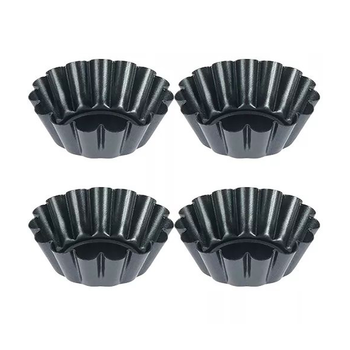 Muffin Tin Nonstick - 4 adet Mini yuvarlak yapışmaz Tart