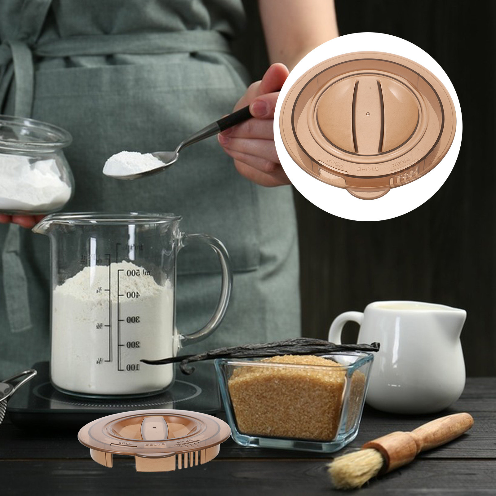 Kitchen Baking Soda - Ölçüm Camı Bardak Plastik Kapak Yedek