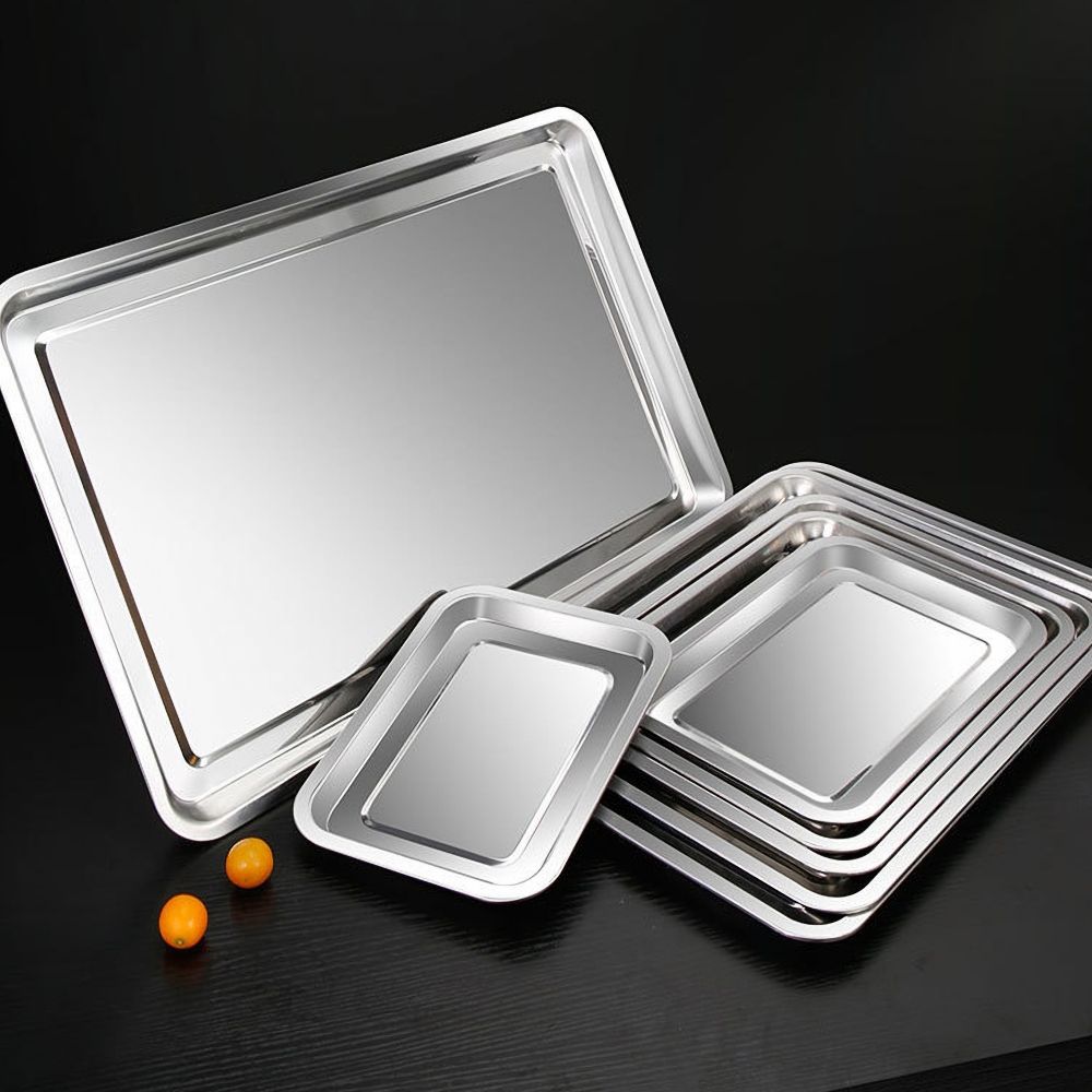Kitchen Baking Pan Storage - 1 adet paslanmaz çelik yiyecek tepsileri