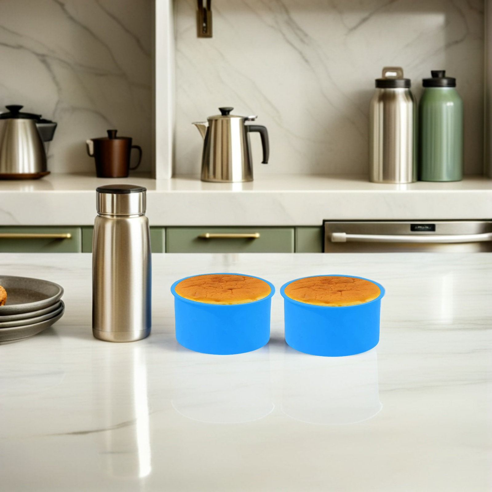 Muffin Tin Nonstick - 4 Adet Silikon Kek Kalıbı Yapışmaz