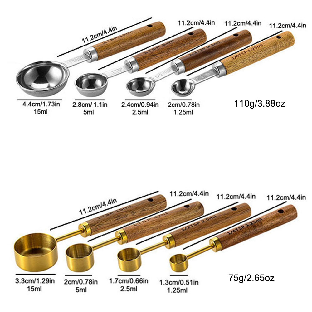 4 adet/takım gümüş ahşap saplı - Kitchen Baking Scale incelemesi ve fiyatı