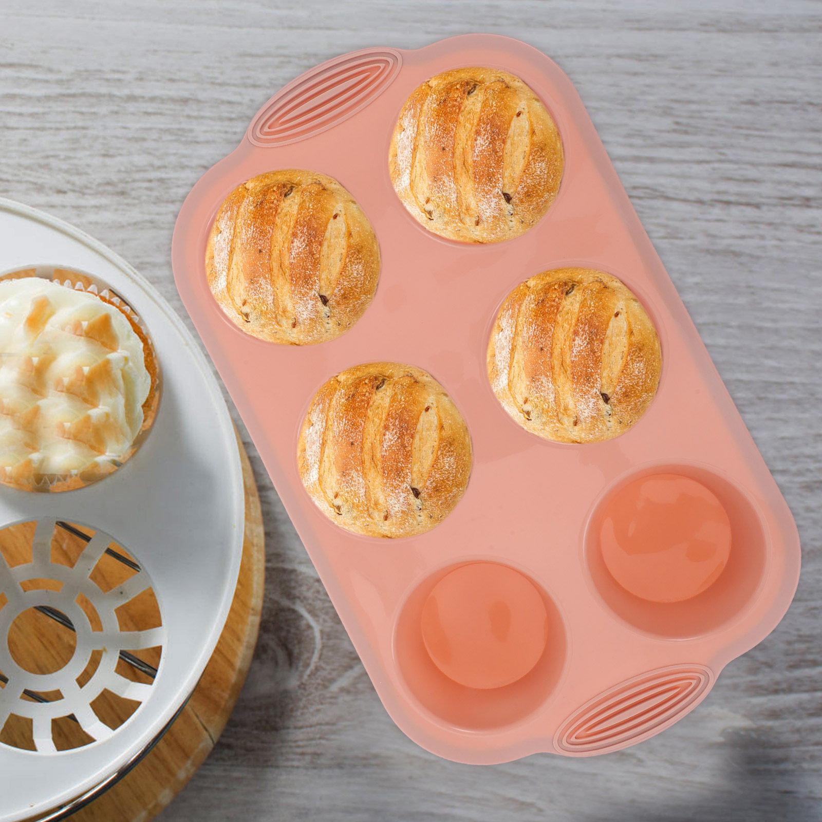6 Bölmeli Silikon Kek Kalıbı Y - Muffin Tin Nonstick incelemesi ve fiyatı