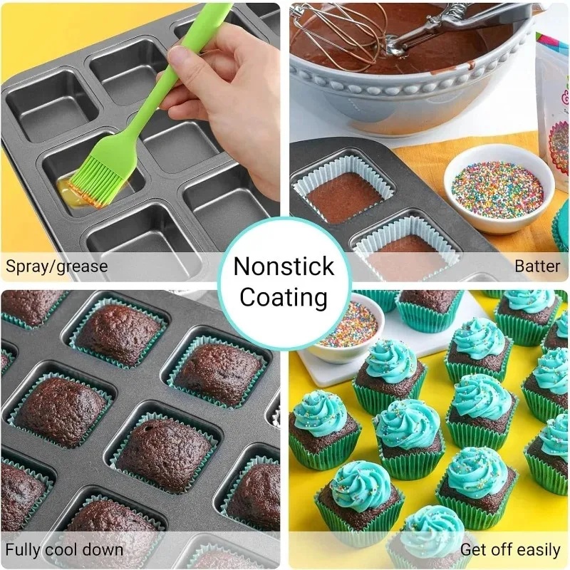 12 Bölmeli Kare Çok Amaçlı Yap - Muffin Tin Nonstick incelemesi ve fiyatı