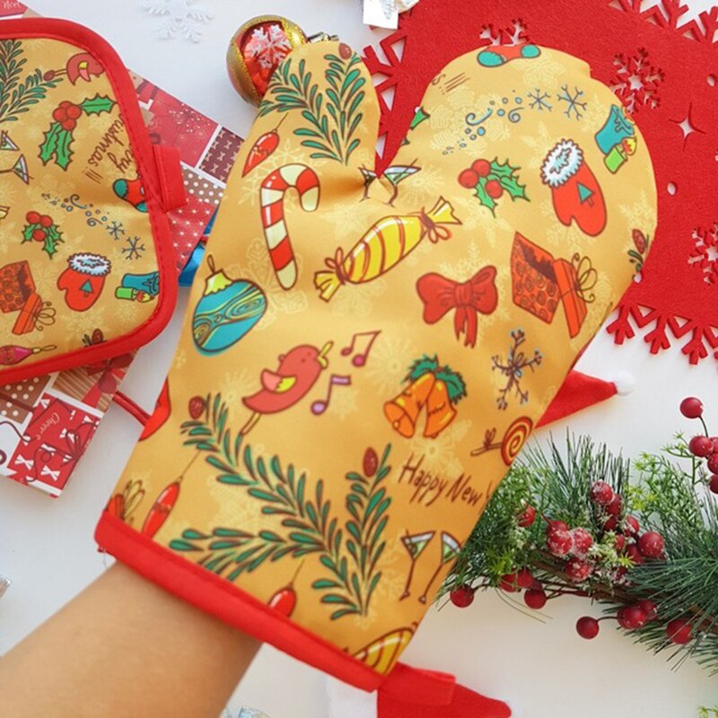 2 adet/takım Noel Fırın Eldive - Kitchen Baking Gloves incelemesi ve fiyatı