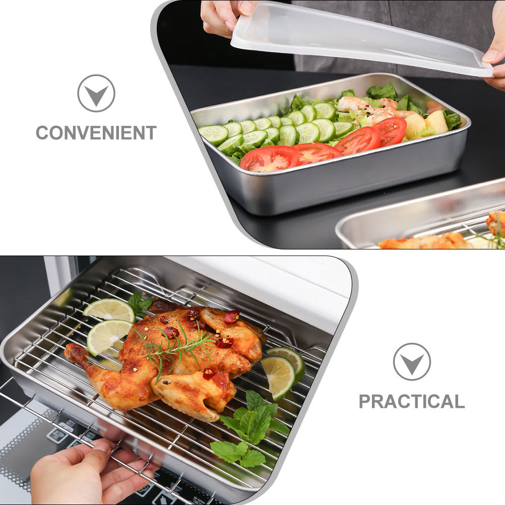 1 Set Paslanmaz Çelik Mutfak H - Kitchen Baking Pan Storage incelemesi ve fiyatı